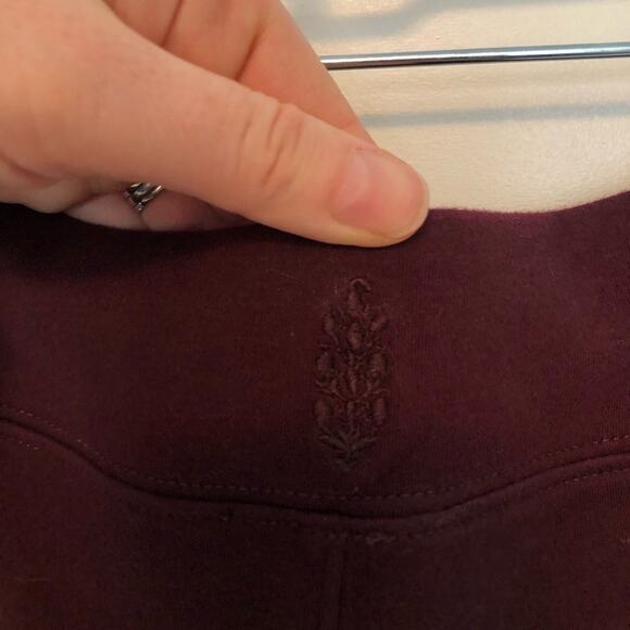 NWOT Free People Movement Burgundy Red Flared Sweatpants with Exposed Zippers - Picture 5 of 6
